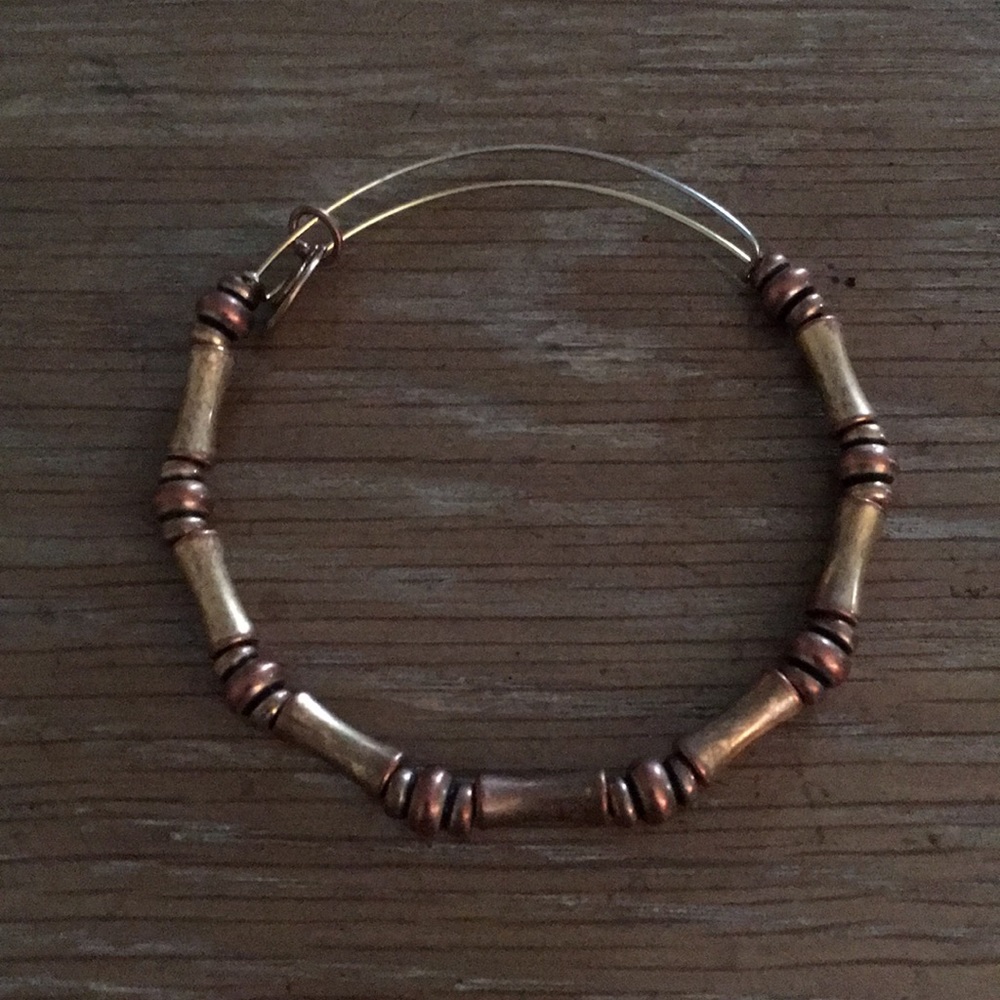 Alex and Ani beaded bangle in gold